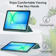 Husa pentru  Samsung Galaxy Tab S10 FE+ Plus 13.1 inch Soft Shell cu functie wake-up/sleep si compartiment pentru stylus, tip stand - Verde