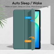 Husa pentru  Samsung Galaxy Tab S10 FE+ Plus 13.1 inch Soft Shell cu functie wake-up/sleep si compartiment pentru stylus, tip stand - Verde