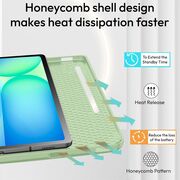 Husa pentru  Samsung Galaxy Tab S10 FE+ Plus 13.1 inch Soft Shell cu functie wake-up/sleep si compartiment pentru stylus, tip stand - Verde deschis