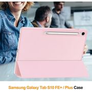 Husa pentru  Samsung Galaxy Tab S10 FE+ Plus 13.1 inch Soft Shell cu functie wake-up/sleep si compartiment pentru stylus, tip stand - Roz