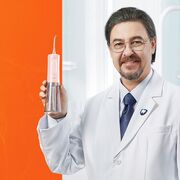 Irigator bucal portabil Bitvae CII 260 ml, 3 Moduri de Curatare, 6 Duze, Presiune Reglabila, Autonomie 30 Zile, IPX7, acumulator reincarcabil USB, Gingi Sanatoase și Igiena completa - alb
