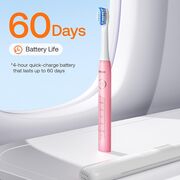 Periuta de dinti Electrica Sonic Premium Bitvae D-Sonic cu 8 Capete & 5 Moduri Inteligente, Tehnologie Ultrasonica pentru Albire si Igiena Desavarsita 40.000 Pulsuri/Minut, Autonomie Extinsa, Reincarcabila, Rezistenta la Apa IPX7 - roz
