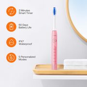 Periuta de dinti Electrica Sonic Premium Bitvae D-Sonic cu 8 Capete & 5 Moduri Inteligente, Tehnologie Ultrasonica pentru Albire si Igiena Desavarsita 40.000 Pulsuri/Minut, Autonomie Extinsa, Reincarcabila, Rezistenta la Apa IPX7 - roz