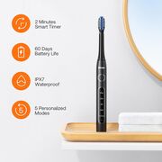 Periuta de dinti Electrica Sonic Premium Bitvae D-Sonic cu 8 Capete & 5 Moduri Inteligente, Tehnologie Ultrasonica pentru Albire si Igiena Desavarsita 40.000 Pulsuri/Minut, Autonomie Extinsa, Reincarcabila, Rezistenta la Apa IPX7 - negru