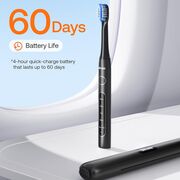 Periuta de dinti Electrica Sonic Premium Bitvae D-Sonic cu 8 Capete & 5 Moduri Inteligente, Tehnologie Ultrasonica pentru Albire si Igiena Desavarsita 40.000 Pulsuri/Minut, Autonomie Extinsa, Reincarcabila, Rezistenta la Apa IPX7 - negru