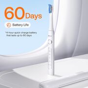 Periuta de dinti Electrica Sonic Premium Bitvae D-Sonic cu 8 Capete & 5 Moduri Inteligente, Tehnologie Ultrasonica pentru Albire si Igiena Desavarsita 40.000 Pulsuri/Minut, Autonomie Extinsa, Reincarcabila, Rezistenta la Apa IPX7 - alb