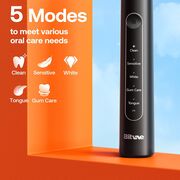 Periuta de dinti Electrica Rotativa Bitvae RS Power Clean – cu 8 Capete de inlocuire, Senzor Presiune, 5 Moduri, Smart Timer, Autonomie 30 Zile, Carcasa Inclusa, IPX7, acumulator reincarcabil - negru
