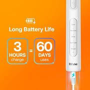 Periuta de dinti electrica rotativa Bitvae R-Sonic, 8 Capete de schimb, Smart Timer, 5 moduri, 40,000 pulsatii / min – Curatare profesionala, autonomie extinsa, IPX7, baterie reincarcabila USB, igiena orala completa - alb