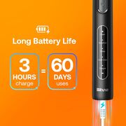 Periuta de dinti electrica rotativa Bitvae R-Sonic, 8 Capete de schimb, Smart Timer, 5 moduri, 40,000 pulsatii / min – Curatare profesionala, autonomie extinsa, IPX7, baterie reincarcabila USB, igiena orala completa - negru