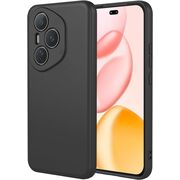 Husa pentru  Honor 400 Pro Liquid Silicone, subțire, captusita cu microfibra, anti amprentă, protectie cameră foto, Negru