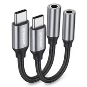 Adaptor Jack, USB-C, Plug&Play, 0.1m (set 2) - Techsuit FuseXound (AC12) - Gri