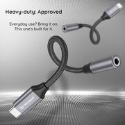 Adaptor Jack, USB-C, Plug&Play, 0.1m (set 2) - Techsuit FuseXound (AC12) - Gri