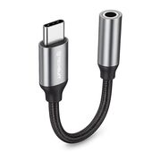 Adaptor Jack, USB-C, Plug&Play, 0.1m (set 2) - Techsuit FuseXound (AC12) - Gri