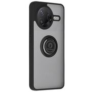 Husa de protectie pentru  Poco F7 Pro premium cu inel stand rotativ, suport magnetic si bumper anti-alunecare - Negru