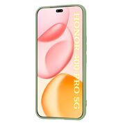 Husa pentru  Honor 400 Pro Liquid Silicone, subțire, captusita cu microfibra, anti amprentă, protectie cameră foto, Verde deschis