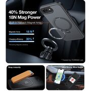 Husa pentru iPhone 16e - Torras Ostand Spin MagSafe Series - Black