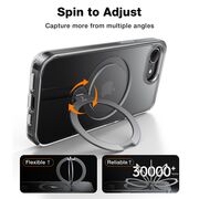 Husa pentru iPhone 16e - Torras Ostand Spin MagSafe Series - Clear