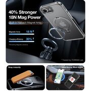 Husa pentru iPhone 16e - Torras Ostand Spin MagSafe Series - Clear