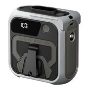 Ventilator Portabil 3 in 1 cu Power Bank WindGo, Lanterna LED, 5 Trepte de Viteză, 10000 mAh, Prindere Curea multifunctionala, acumulator reincarcabil USB-C, Afișaj LCD – Gri