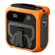 Ventilator Portabil 3 in 1 cu Power Bank WindGo, Lanterna LED, 5 Trepte de Viteză, 10000 mAh, Prindere Curea multifunctionala, acumulator reincarcabil USB-C, Afișaj LCD – Portocaliu