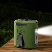 Ventilator Portabil Premium Air Cooler BreezyOne 3 in 1 cu acumulator extern 5000 mAh, 5 Viteze, lanterna LED și Prindere Multifunctionala pentru curea, timp de functionare 30 ore, reincarcabil USB - gri