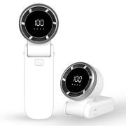 Ventilator Portabil de Mana cu Afisaj Digital Sea Breeze, 100 Trepte de Viteza, Baterie 5000mAh, Turbo Motor 13000RPM, Compact și Reîncărcabil USB-C – Alb