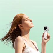 Ventilator Portabil de Mana cu Afisaj LED, 5 Trepte de Viteza, Reincarcabil USB-C, 3600mAh, Compact și Puternic - roz