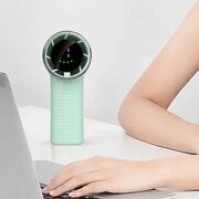 Ventilator Portabil de Mana cu Afisaj LED, 5 Trepte de Viteza, Reincarcabil USB-C, 3600mAh, Compact și Puternic - verde