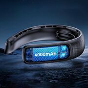 Ventilator Portabil pentru gat cu Suport Siliconic, 3 Viteze, 4 Fluxuri de Aer, Display LED, 4000 mAh, reincarcabil USB-C - Negru