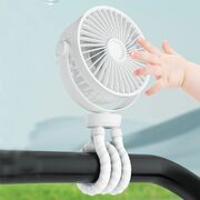 Ventilator Premium cu prindere multifunctionala prin tripod – 360° Reglabil, Silențios , cu 4 Viteze și acumulator reincarcabil 4000mAh - Racorire rapida - negru