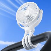 Ventilator Premium cu prindere multifunctionala prin tripod – 360° Reglabil, Silențios , cu 4 Viteze și acumulator reincarcabil 4000mAh - Racorire rapida - negru