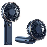 Ventilator portabil de Buzunar cu LED Digital, 6 Trepte de Răcorire și Baterie de Lungă Durată 5000 mAh, reincarcabil – Confort Maxim la Fiecare Pas - Albastru