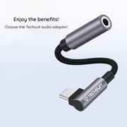 Adaptor Jack, Type-C, Hi-Fi, 3A, 0.1m - Techsuit MusicDoX (AC7) - Gray