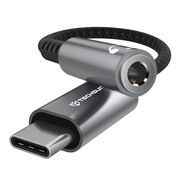 Adaptor Jack, USB-C, Aluminiu, 0.1m - Techsuit SonicPiX (AC14) - Gray