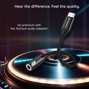Adaptor Jack, USB-C, DAC, 0.1m - Techsuit FuseXound (AC13) - Black