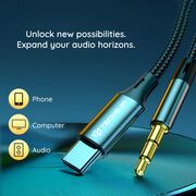 Adaptor Jack, USB-C, Hi-Fi, 0.5m - Techsuit FuseXound (AC11) - Gray