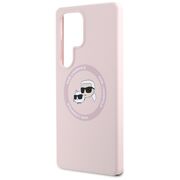 Husa pentru Samsung Galaxy S25 Ultra - Karl Lagerfeld Silicone Double Heads - Pink
