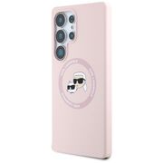 Husa pentru Samsung Galaxy S25 Ultra - Karl Lagerfeld Silicone Double Heads - Pink