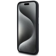 Husa Karl Lagerfeld pentru iPhone 15 Silicone MagSafe, Shadow Metal Initial, negru