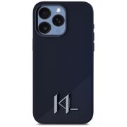 Husa Karl Lagerfeld pentru iPhone 15 Pro Max Silicone MagSafe, Shadow Metal Initial, negru