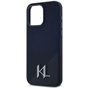 Husa Karl Lagerfeld pentru iPhone 15 Pro Max Silicone MagSafe, Shadow Metal Initial, negru
