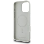 Husa Karl Lagerfeld pentru iPhone 16 Pro Silicone MagSafe, Karl&Choupette Head, gri