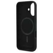 Husa Karl Lagerfeld pentru iPhone 16 Silicone MagSafe, Karl&Choupette Head - negru