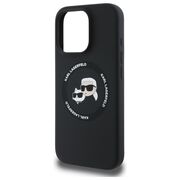 Husa Karl Lagerfeld pentru iPhone 16 Pro Max Silicone MagSafe, Karl&Choupette Head - negru