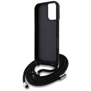 Husa pentru iPhone 16 - Guess Hardcase 4G Big Logo with Cord Strap - Black