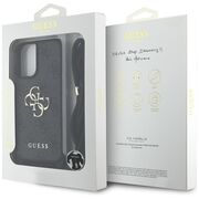 Husa pentru iPhone 16 - Guess Hardcase 4G Big Logo with Cord Strap - Black