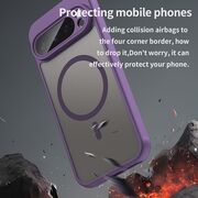 Husa pentru  Google Pixel 9 Pro cu protectie pentru lentile si MagSafe EasyCharge, Ghost Series Anti-ingalbenire, frosted - Mov