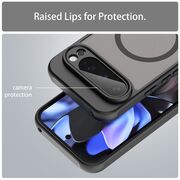 Husa pentru  Google Pixel 9 Pro cu protectie pentru lentile si MagSafe EasyCharge, Ghost Series Anti-ingalbenire, frosted - Negru