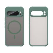 Husa pentru  Google Pixel 9 Pro cu protectie pentru lentile si MagSafe EasyCharge, Ghost Series Anti-ingalbenire, frosted - Verde