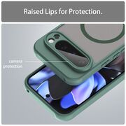 Husa pentru  Google Pixel 9 Pro cu protectie pentru lentile si MagSafe EasyCharge, Ghost Series Anti-ingalbenire, frosted - Verde